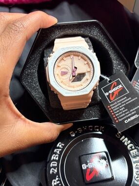 G-Shock Women's Blush Pink and White Resin Sport Watch